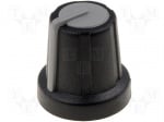 Копче за потенциометър GMN-2GY Копче за потенциометър; миниатюрно; ABS; Ос:6mm; O16x16mm; черен